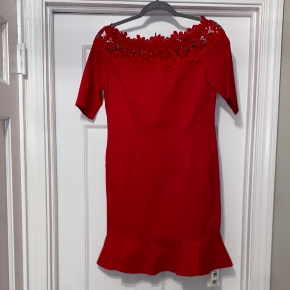 STYLEWE Red Floral Off-Shoulder Mini Dress